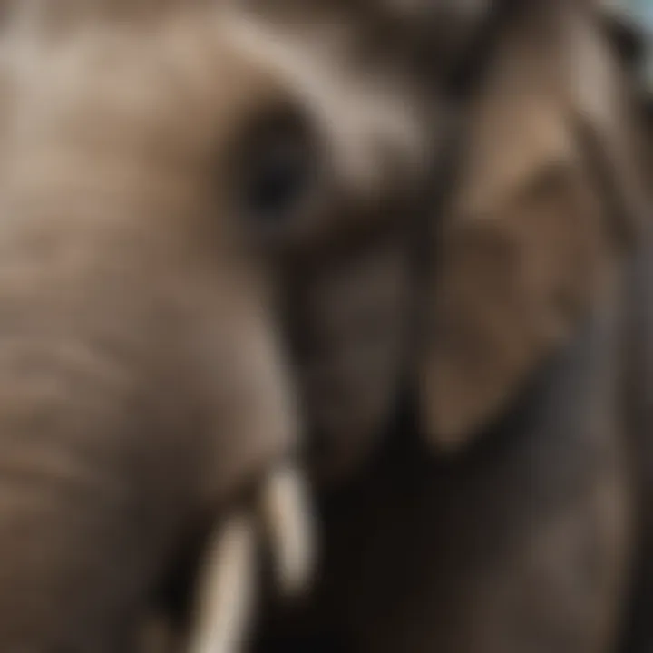 Close-Up of Indian Elephant's Trunk and Tusks