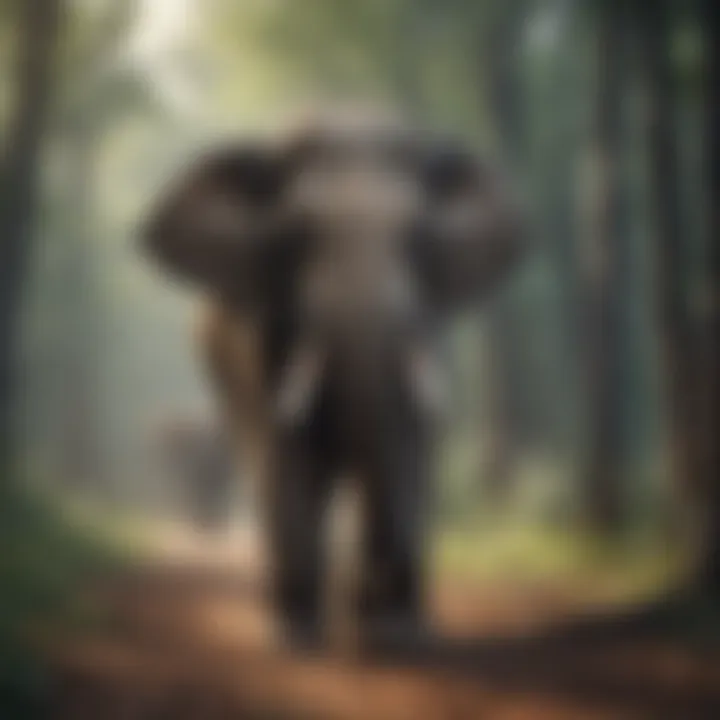 Majestic Indian Elephant Walking Through the Forest