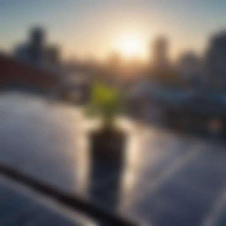 Solar panels installed on rooftops contributing to renewable energy