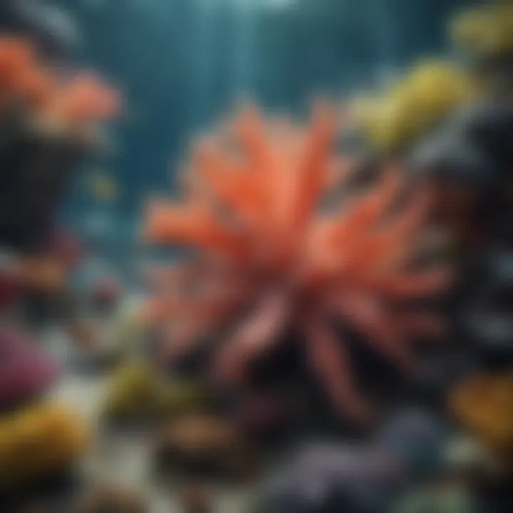 Vibrant coral reef teeming with marine life