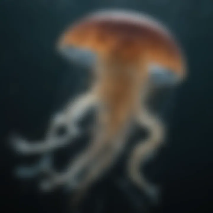 Intricate Cyanea Capillata Jellyfish drifting elegantly in open waters