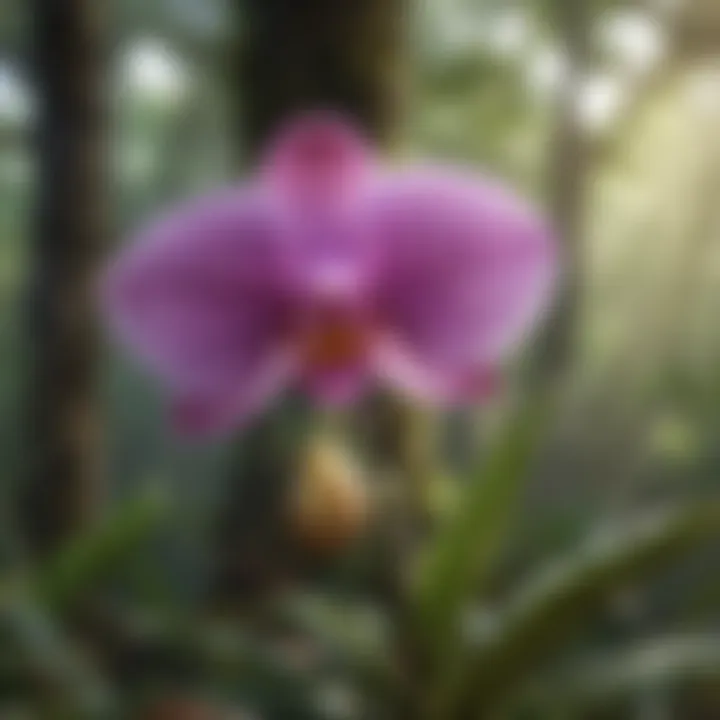 Exotic Orchid in Rainforest