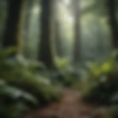 Intricate Understory Foliage of Rainforest Plants