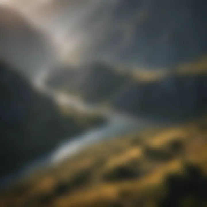 An aerial view of a stunning natural landscape, highlighting geographical features.