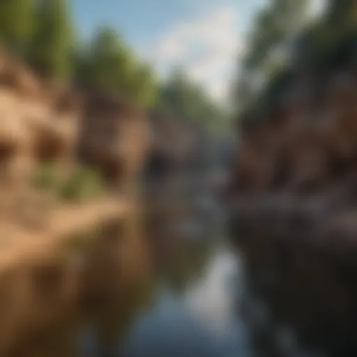 Expansive view of the Wisconsin Dells showcasing unique rock formations