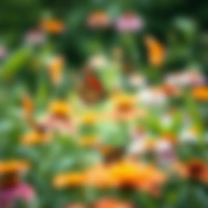 Butterflies in a garden showcasing their ecological role