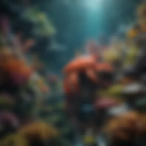 Colorful underwater scene showcasing marine life