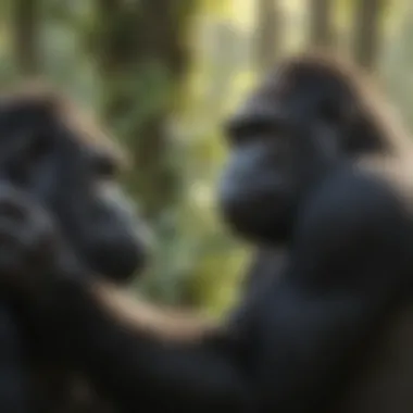 Conservation Efforts: Protecting the Future of Gorillas A group of gorillas being cared for by conservationists