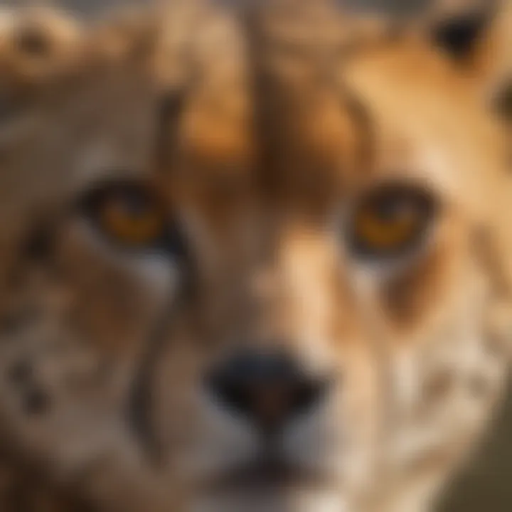 Close-up of a cheetah's striking eyes