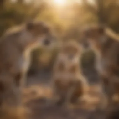 Social Dynamics in Cheetah Groups Cheetahs interacting playfully in their habitat