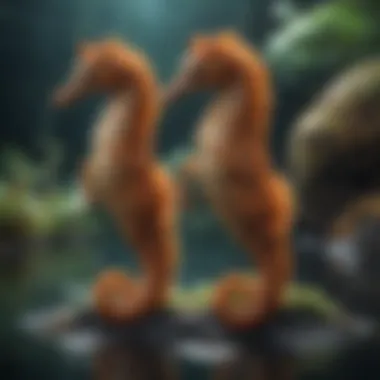 An educational illustration highlighting the ecological role of sea horses.