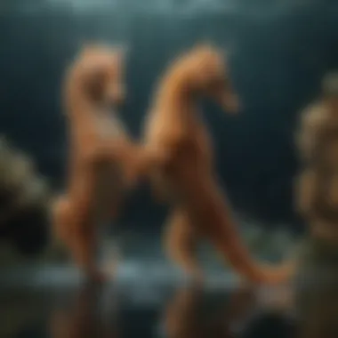 A fascinating depiction of sea horse mating rituals.