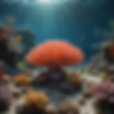 A breathtaking underwater scene showcasing a coral reef teeming with life