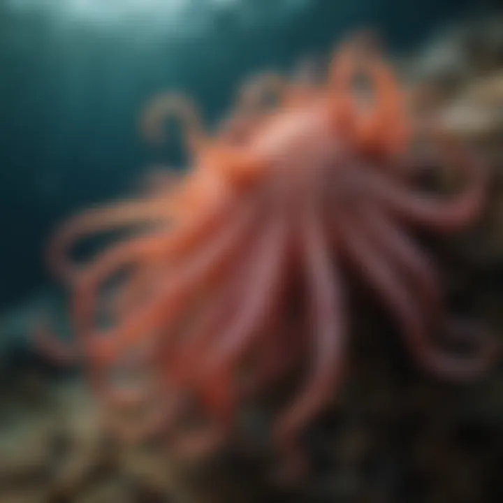 A peculiar sea creature with unusual tentacles and vibrant colors