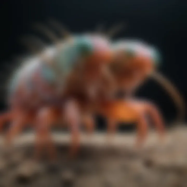 Mantis shrimp engaged in a dynamic social interaction