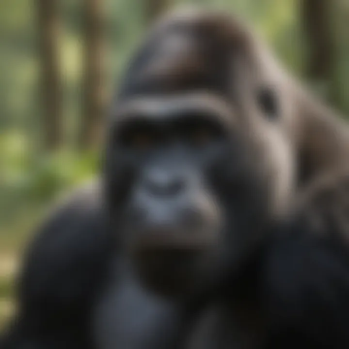 The Silverback: Guardian of the Troop A majestic silverback gorilla in its natural habitat