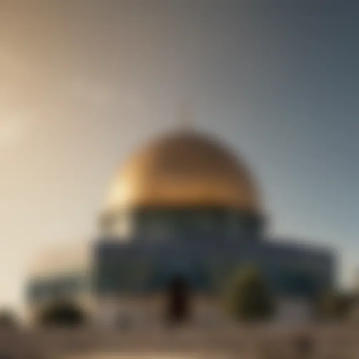 Illustration showcasing the Dome of the Rock in Jerusalem