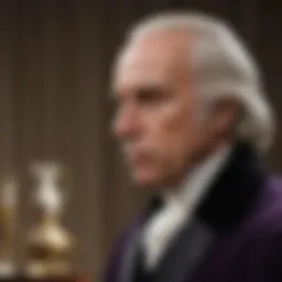 Portrait of James Madison in contemplation