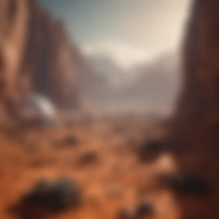 A futuristic view of a colony on Mars, illustrating future exploration possibilities