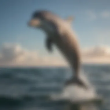 An adult bottlenose dolphin leaping joyfully out of the water