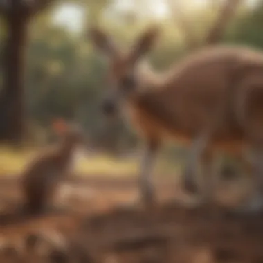Kangaroo Grazing in the Wild