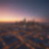 Aerial view of vibrant Kansas City skyline at dusk