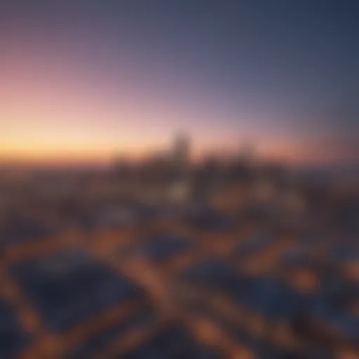 Aerial view of vibrant Kansas City skyline at dusk
