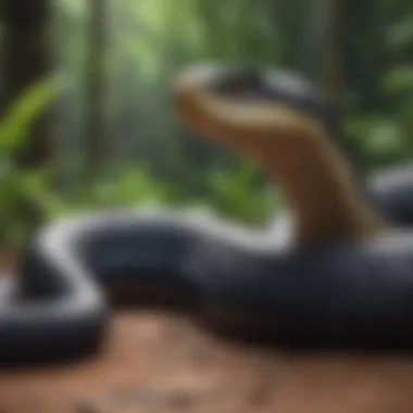A majestic king cobra in its natural habitat.