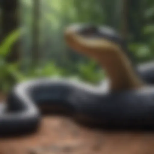 A majestic king cobra in its natural habitat.