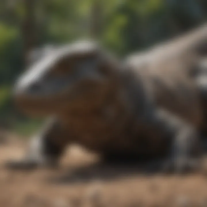Komodo dragon hunting in the wild