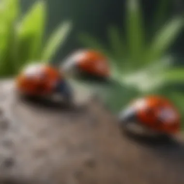 Illustration showcasing ladybugs as natural pest control