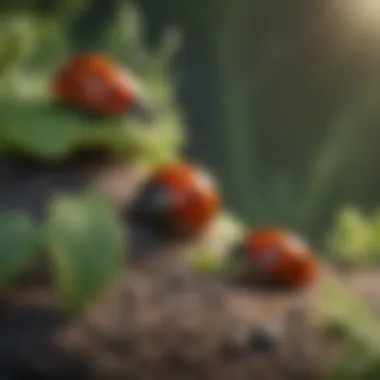 Ladybugs in Garden Ecosystem Ladybugs contributing to a balanced garden ecosystem