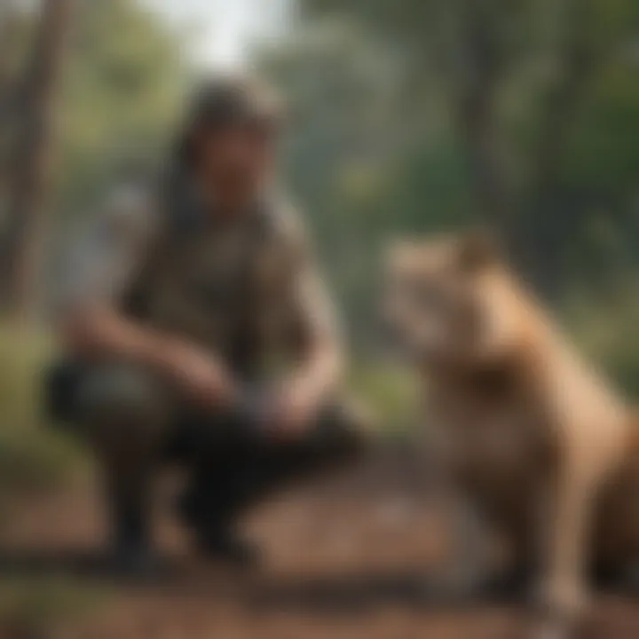 A conservation officer monitoring a protected wildlife area