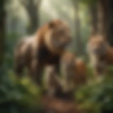 Animal Kingdom Diversity Illustration of diverse group of animals in a lush forest setting
