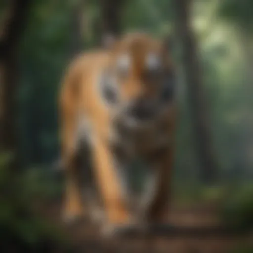 Majestic tiger in lush forest habitat