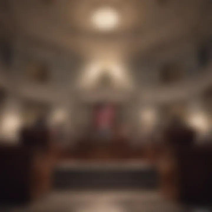 Illustration showcasing the legislative branch of the US government in action