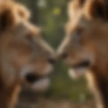 Lions interacting socially within their pride