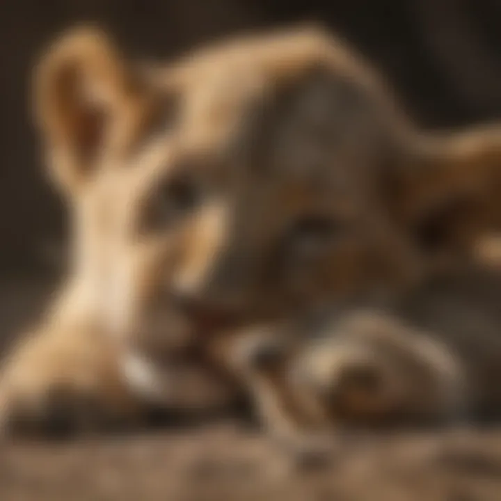 Lion Cub Sleeping Peacefully