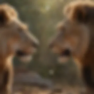 Pride of lions playing together