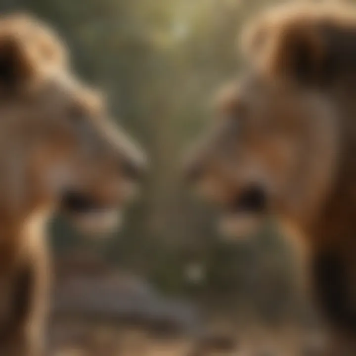Pride of lions playing together