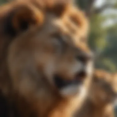 Lion pride showcasing social hierarchy