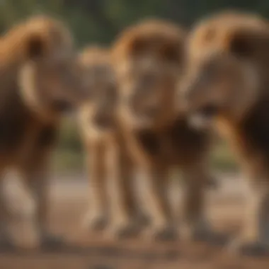 Social Bonds: A group of lions displaying their intricate social dynamics