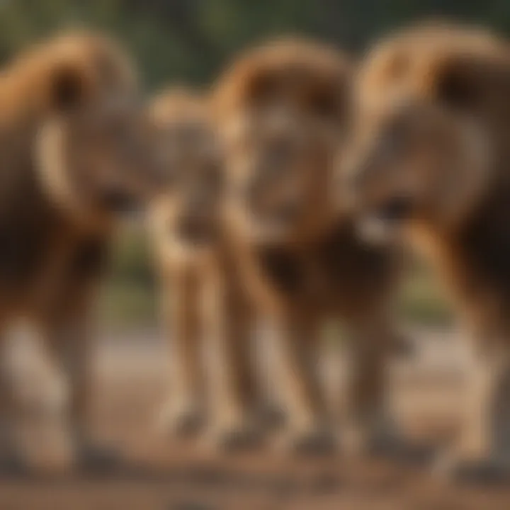 Social Bonds: A group of lions displaying their intricate social dynamics