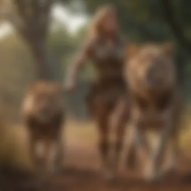 Lioness leading a hunting expedition