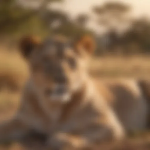Lioness Napping in the Savanna