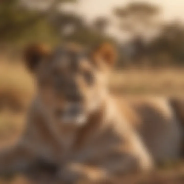 Lioness Napping in the Savanna