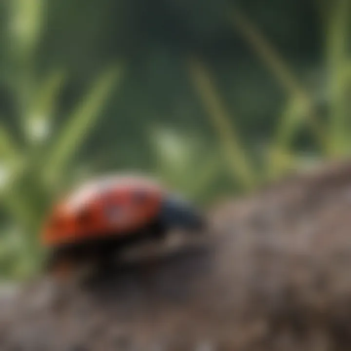 Ladybug in natural habitat