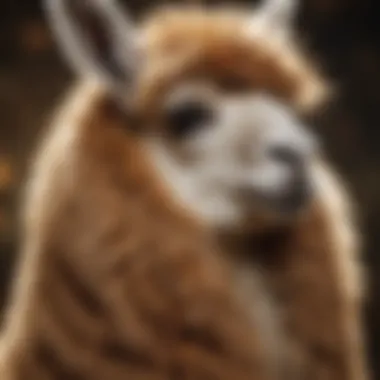 Textured Elegance: The Fluffy Llama Coat Llama's Fluffy Fur Close-Up