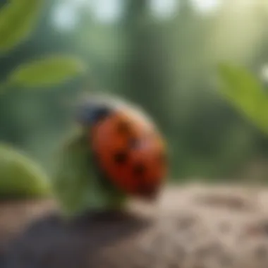 An illustration showing the lifecycle of a ladybug
