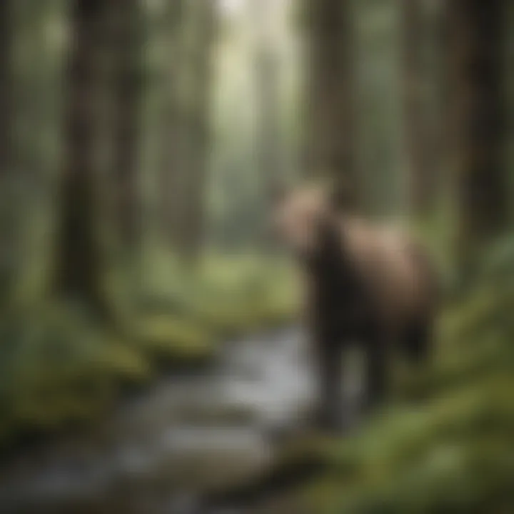 Lush green forests and wildlife of Alaska